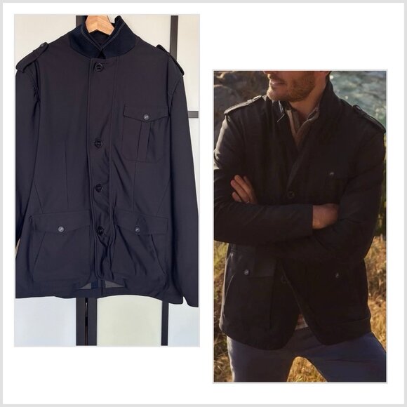 JOHNNIE O Men’s Utility Jacket Coat Water Resistant Size L Blue Old Money Preppy